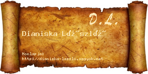 Dianiska László névjegykártya